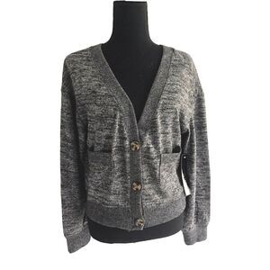 Almost Famous Womens Long Sleeve Pockets Open Front Sweater‎ - Gray/Size XL
